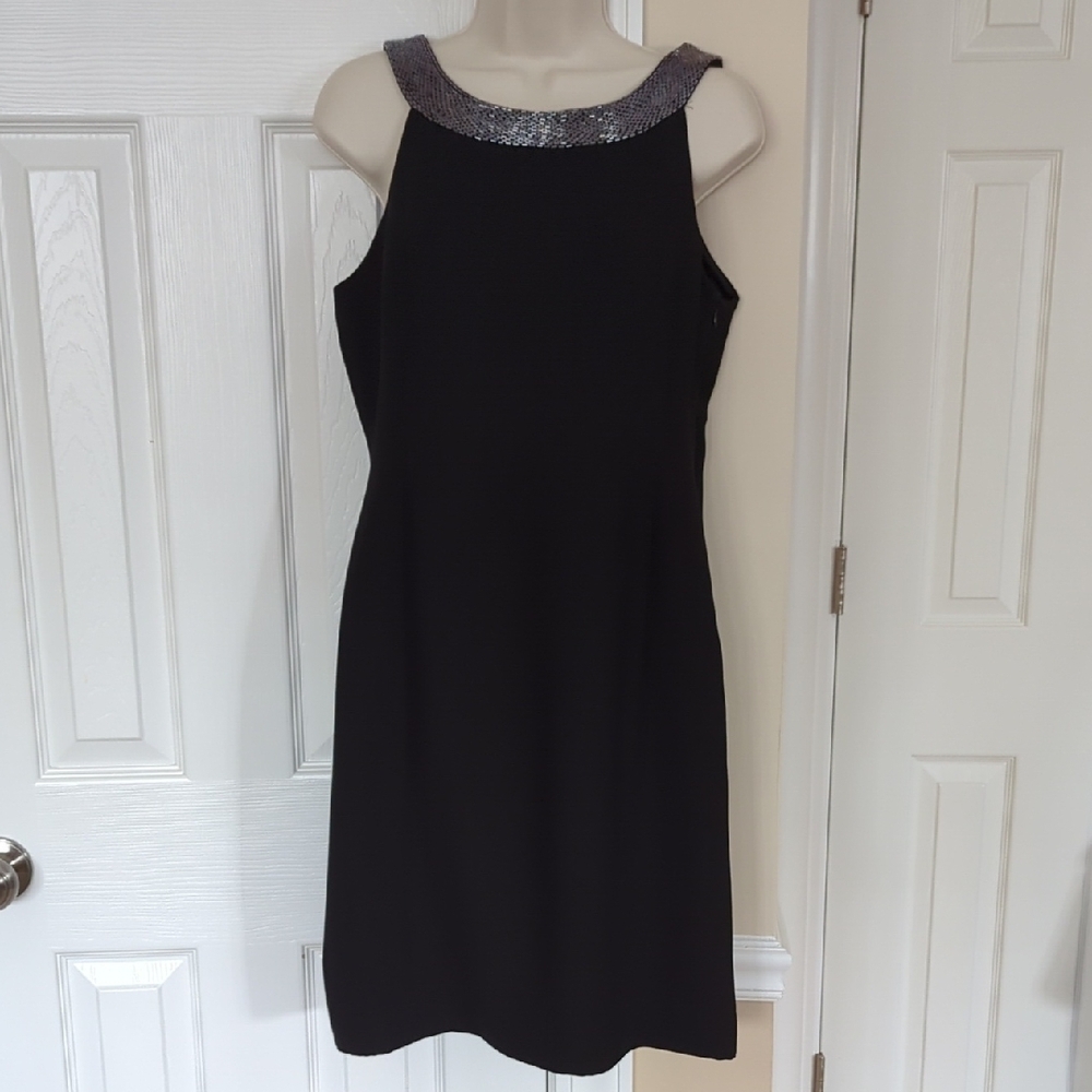 Elegant Black Dress with Silver Accents